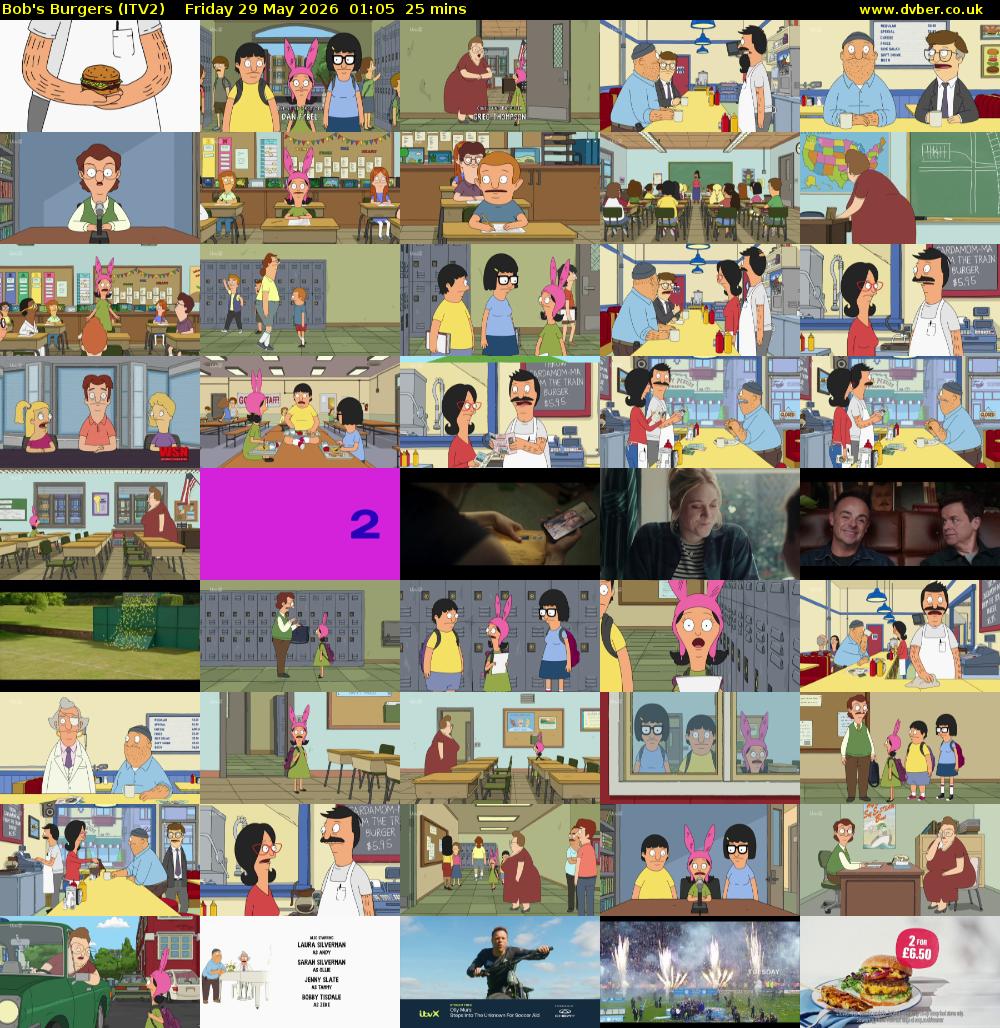 Bob's Burgers (ITV2) Friday 29 May 2026 01:05 - 01:30