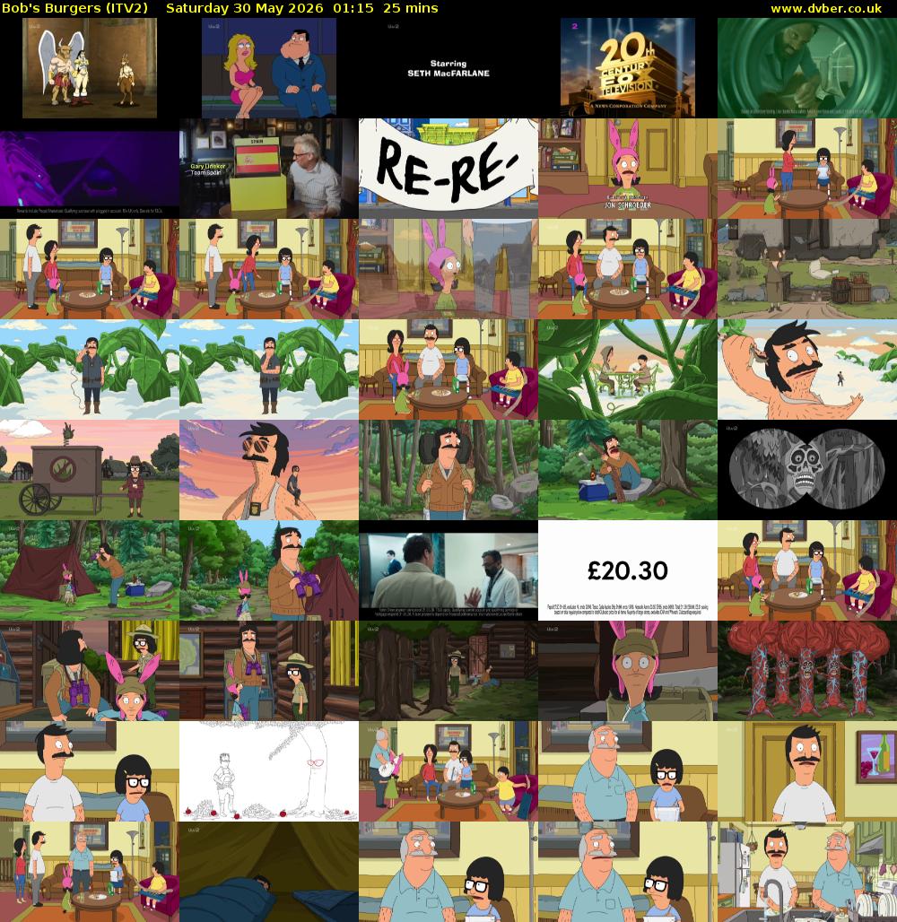 Bob's Burgers (ITV2) Saturday 30 May 2026 01:15 - 01:40