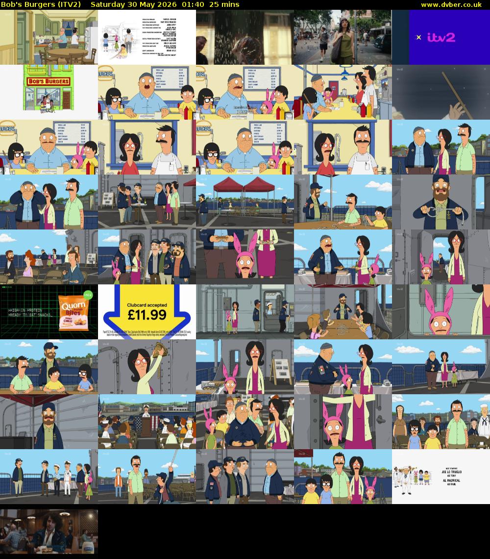 Bob's Burgers (ITV2) Saturday 30 May 2026 01:40 - 02:05