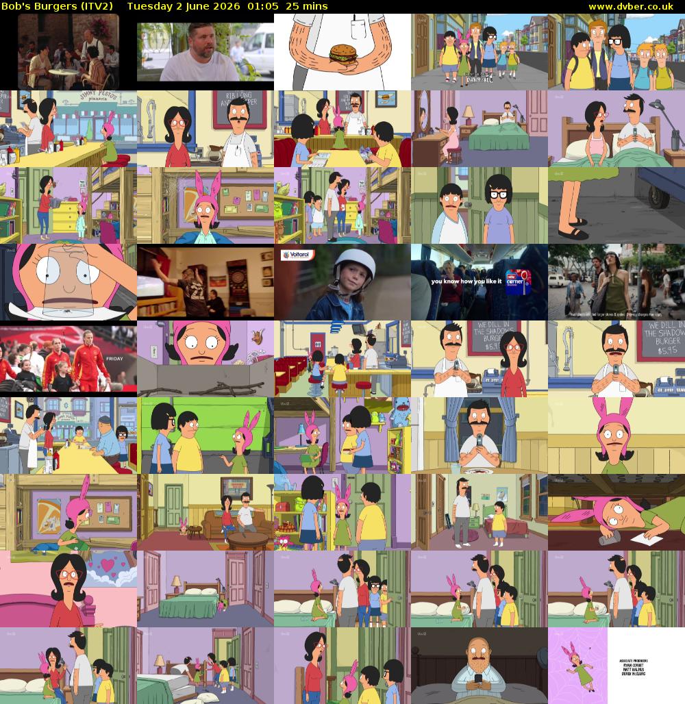 Bob's Burgers (ITV2) Tuesday 2 June 2026 01:05 - 01:30