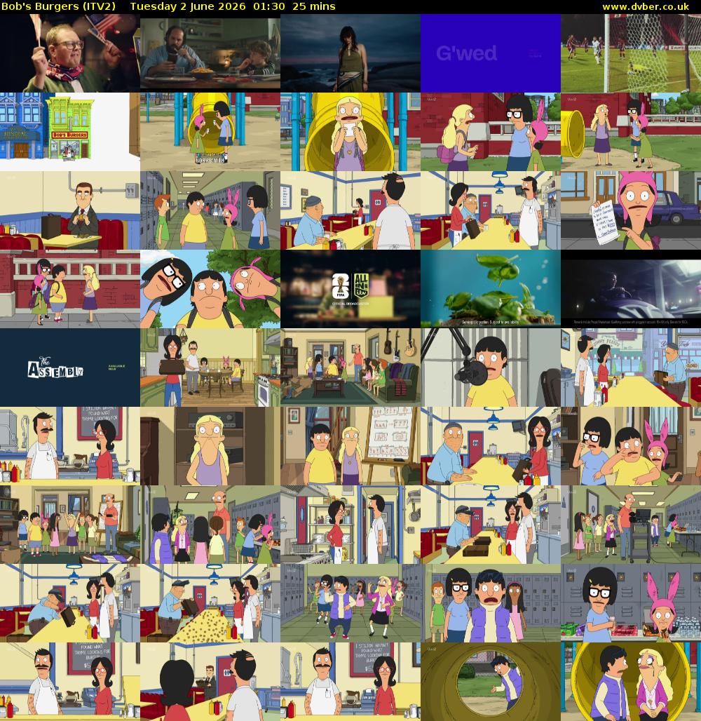 Bob's Burgers (ITV2) Tuesday 2 June 2026 01:30 - 01:55