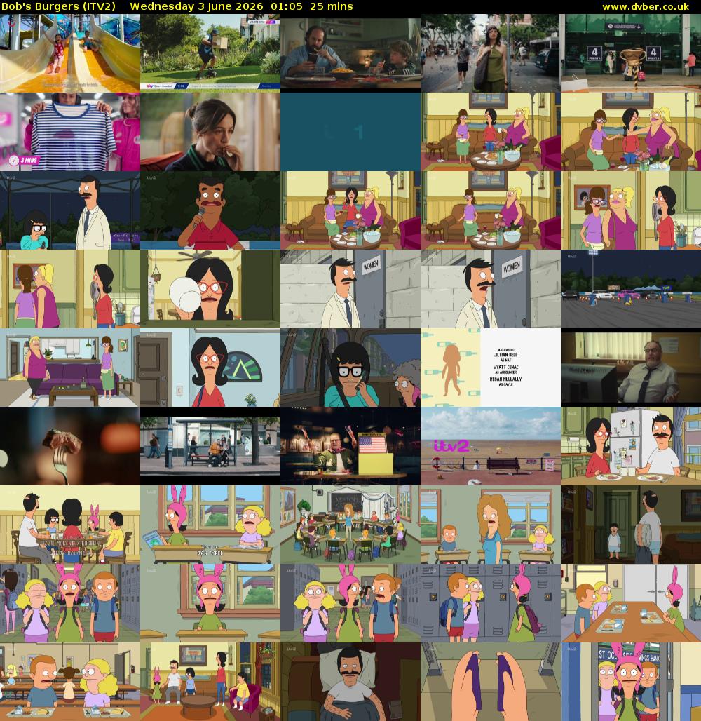 Bob's Burgers (ITV2) Wednesday 3 June 2026 01:05 - 01:30