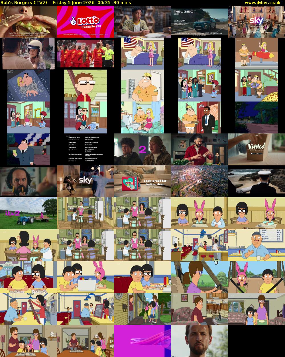 Bob's Burgers (ITV2) Friday 5 June 2026 00:35 - 01:05