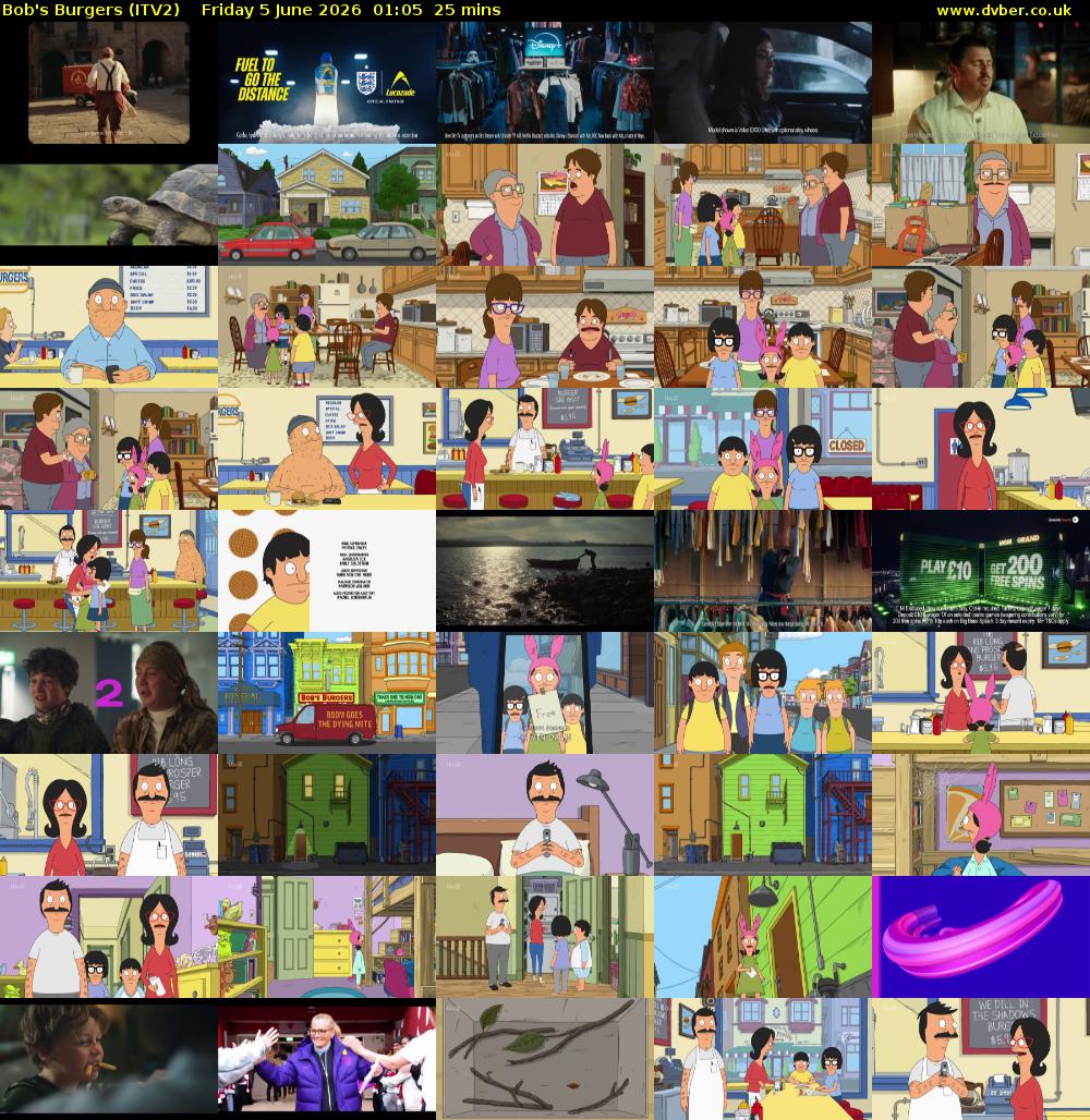 Bob's Burgers (ITV2) Friday 5 June 2026 01:05 - 01:30