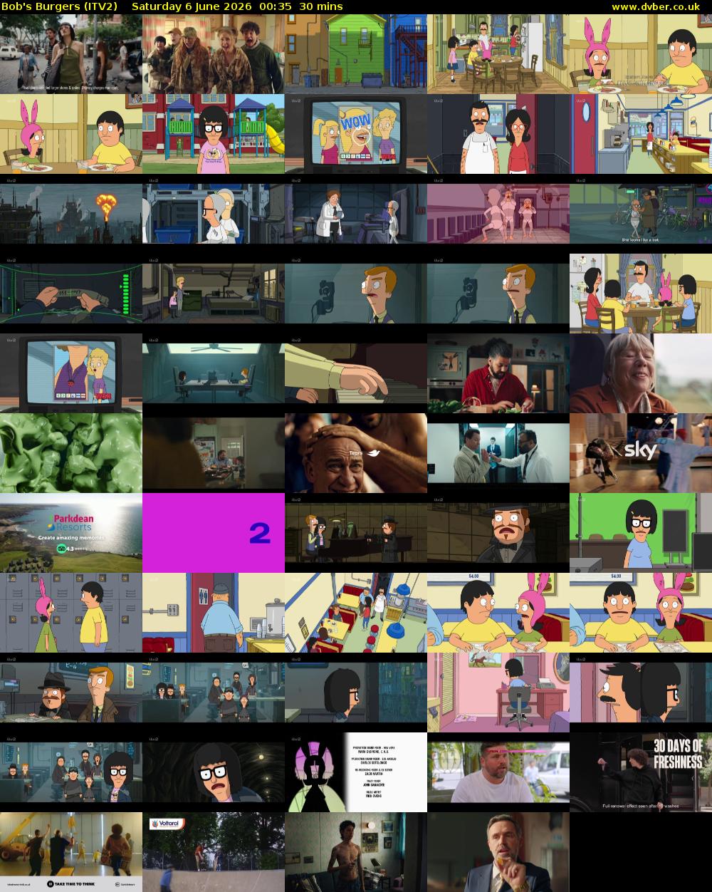 Bob's Burgers (ITV2) Saturday 6 June 2026 00:35 - 01:05