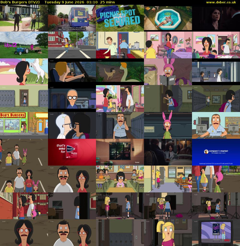 Bob's Burgers (ITV2) Tuesday 9 June 2026 01:10 - 01:35