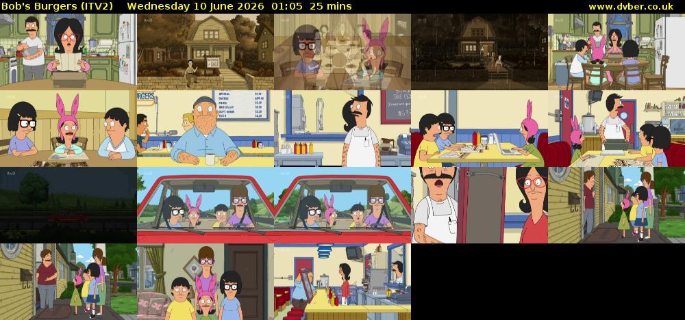 Bob's Burgers (ITV2) Wednesday 10 June 2026 01:05 - 01:30