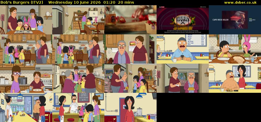 Bob's Burgers (ITV2) Wednesday 10 June 2026 01:20 - 01:40