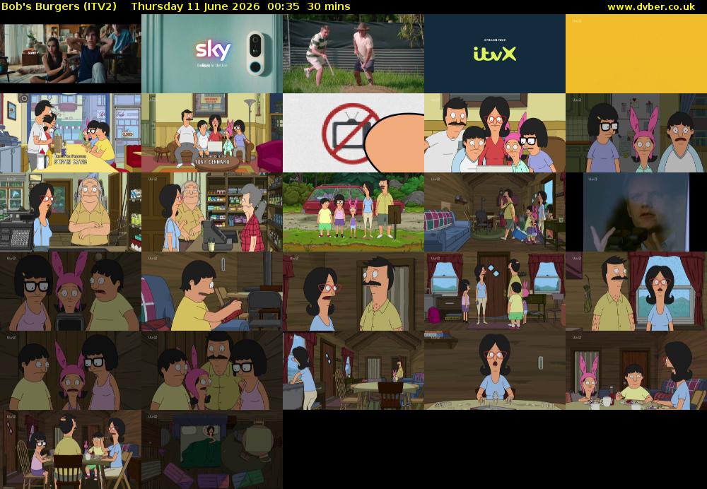 Bob's Burgers (ITV2) Thursday 11 June 2026 00:35 - 01:05