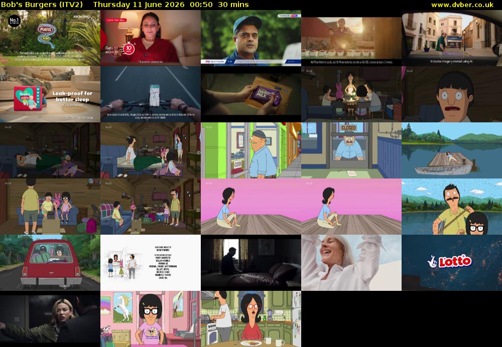 Bob's Burgers (ITV2) Thursday 11 June 2026 00:50 - 01:20