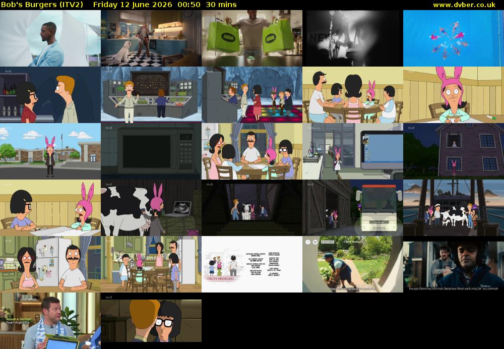 Bob's Burgers (ITV2) Friday 12 June 2026 00:50 - 01:20