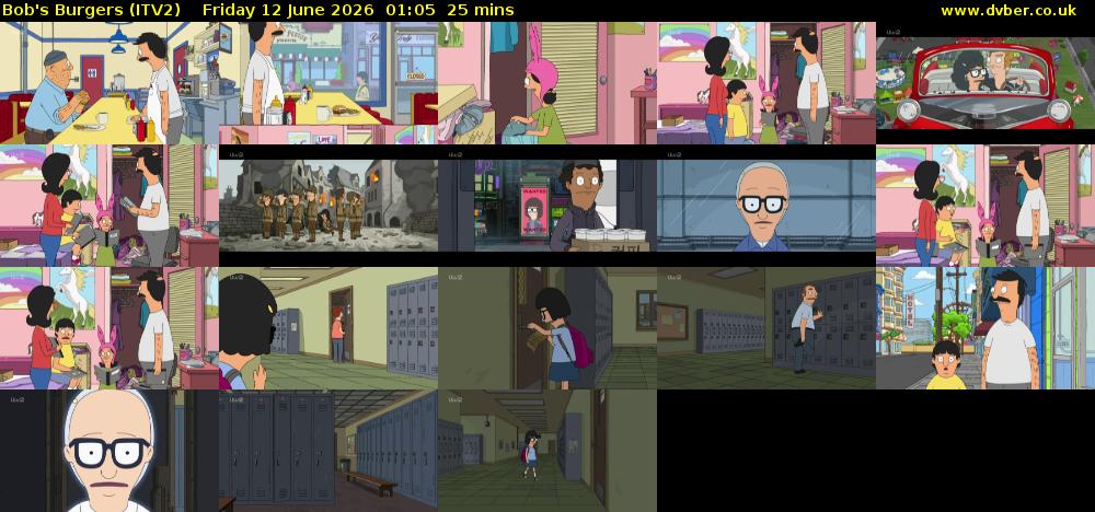 Bob's Burgers (ITV2) Friday 12 June 2026 01:05 - 01:30