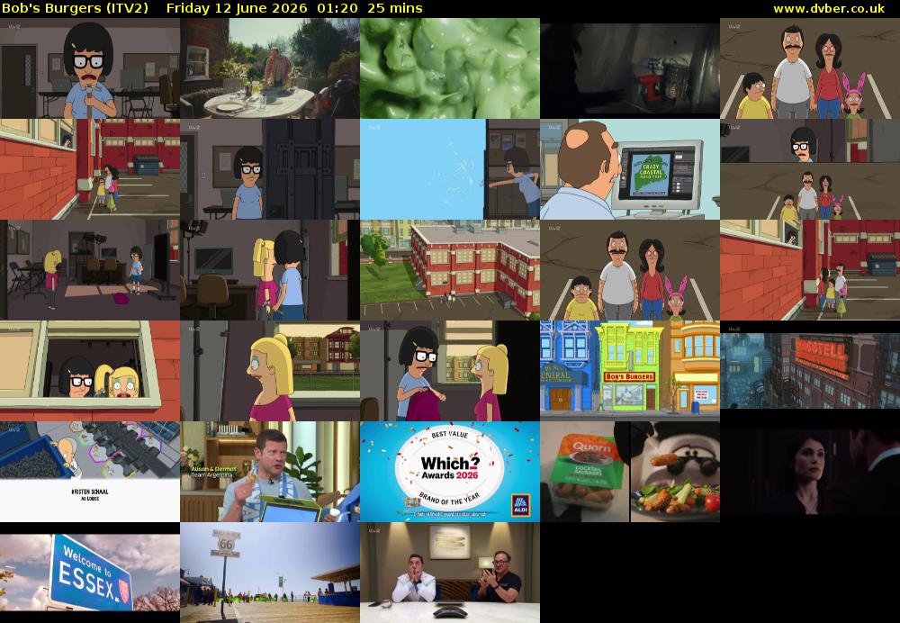 Bob's Burgers (ITV2) Friday 12 June 2026 01:20 - 01:45