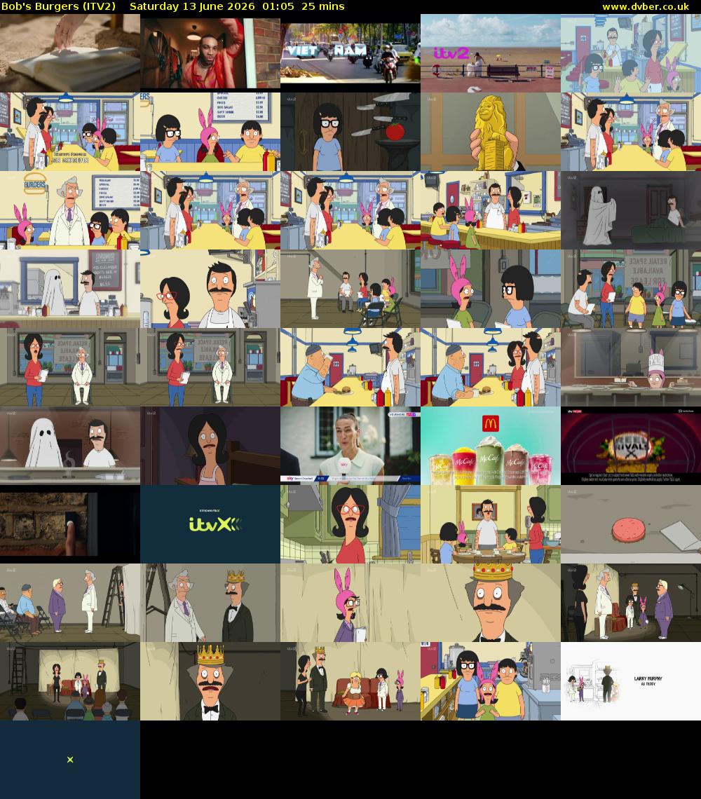 Bob's Burgers (ITV2) Saturday 13 June 2026 01:05 - 01:30