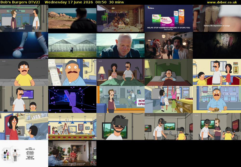 Bob's Burgers (ITV2) Wednesday 17 June 2026 00:50 - 01:20