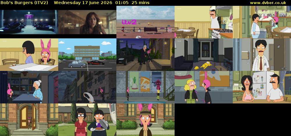 Bob's Burgers (ITV2) Wednesday 17 June 2026 01:05 - 01:30
