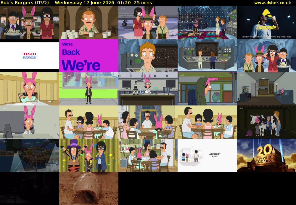 Bob's Burgers (ITV2) Wednesday 17 June 2026 01:20 - 01:45