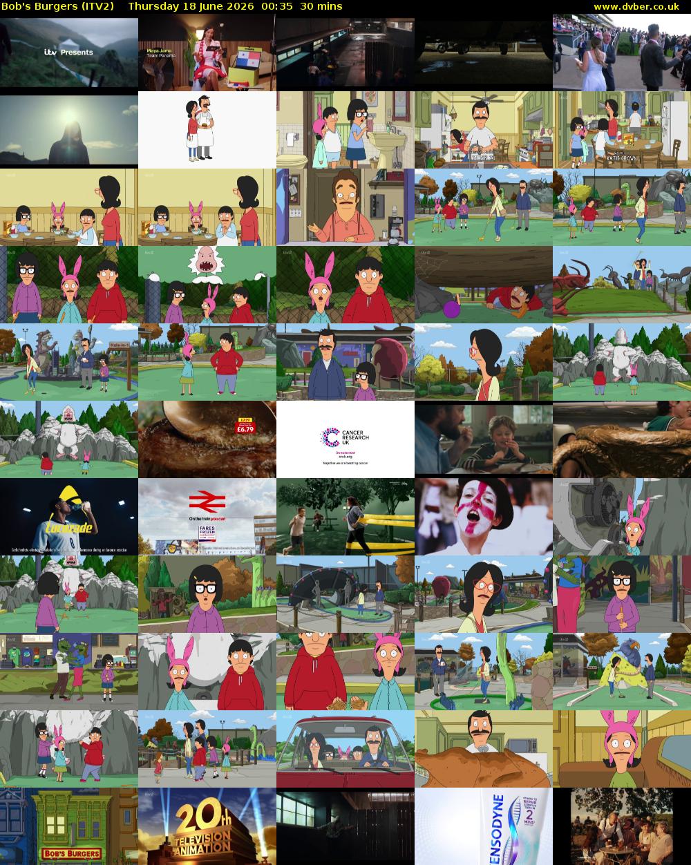 Bob's Burgers (ITV2) Thursday 18 June 2026 00:35 - 01:05