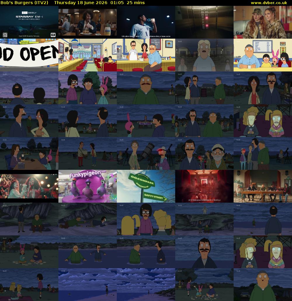 Bob's Burgers (ITV2) Thursday 18 June 2026 01:05 - 01:30