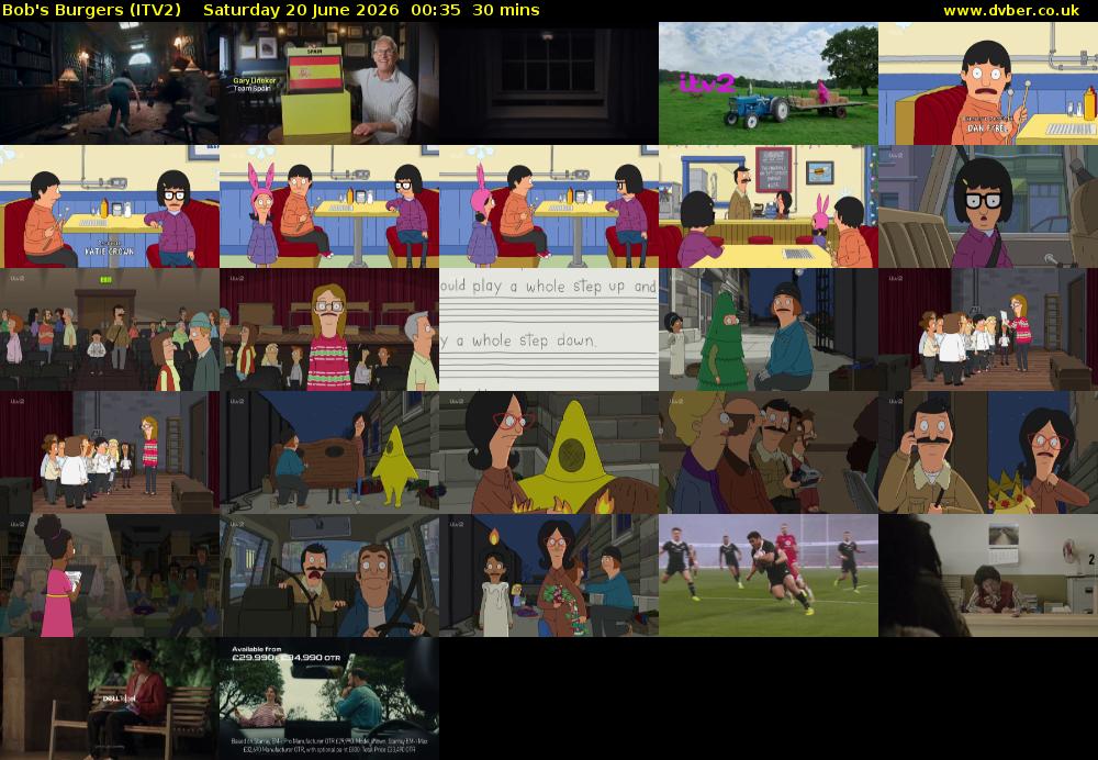Bob's Burgers (ITV2) Saturday 20 June 2026 00:35 - 01:05
