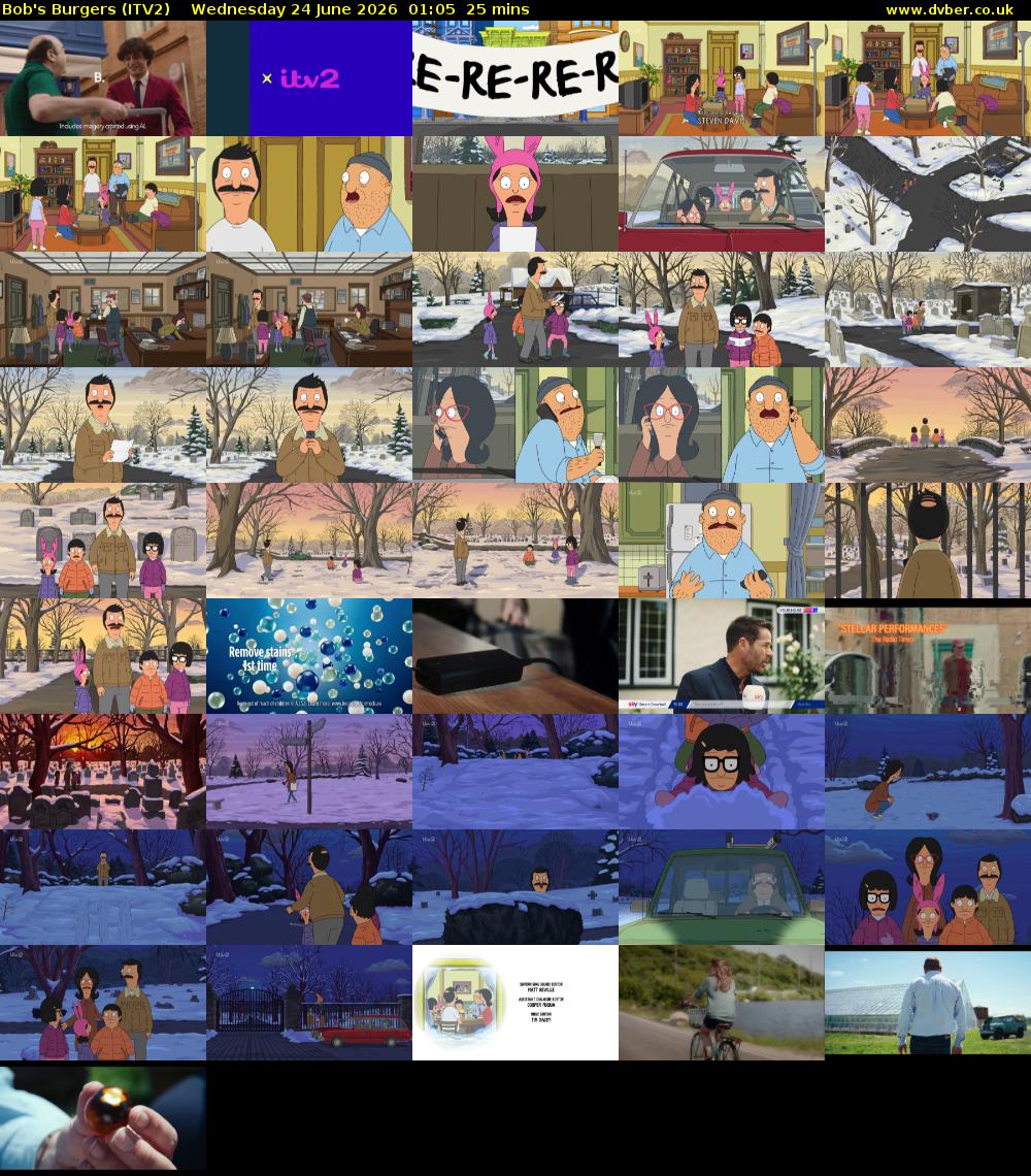 Bob's Burgers (ITV2) Wednesday 24 June 2026 01:05 - 01:30