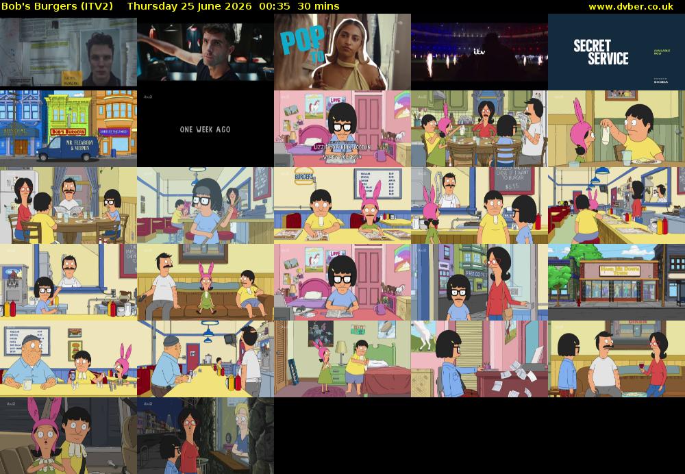 Bob's Burgers (ITV2) Thursday 25 June 2026 00:35 - 01:05