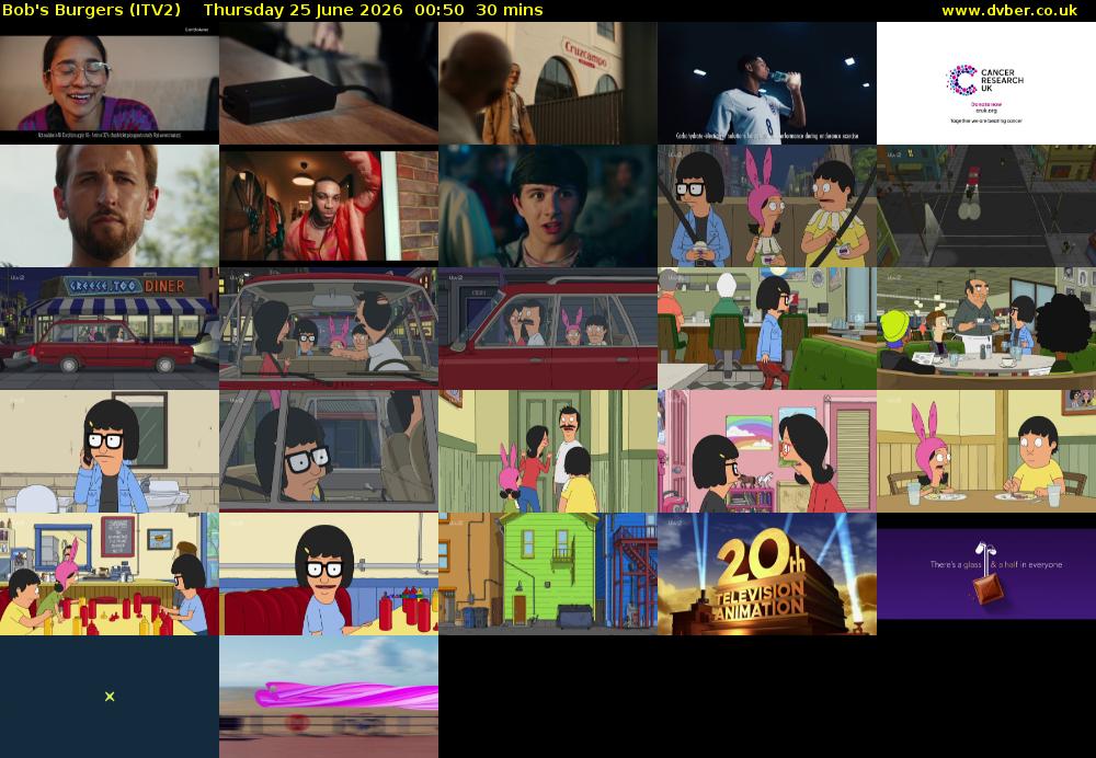 Bob's Burgers (ITV2) Thursday 25 June 2026 00:50 - 01:20