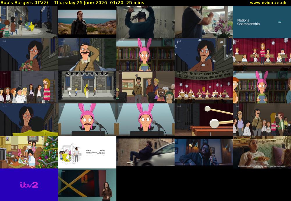 Bob's Burgers (ITV2) Thursday 25 June 2026 01:20 - 01:45