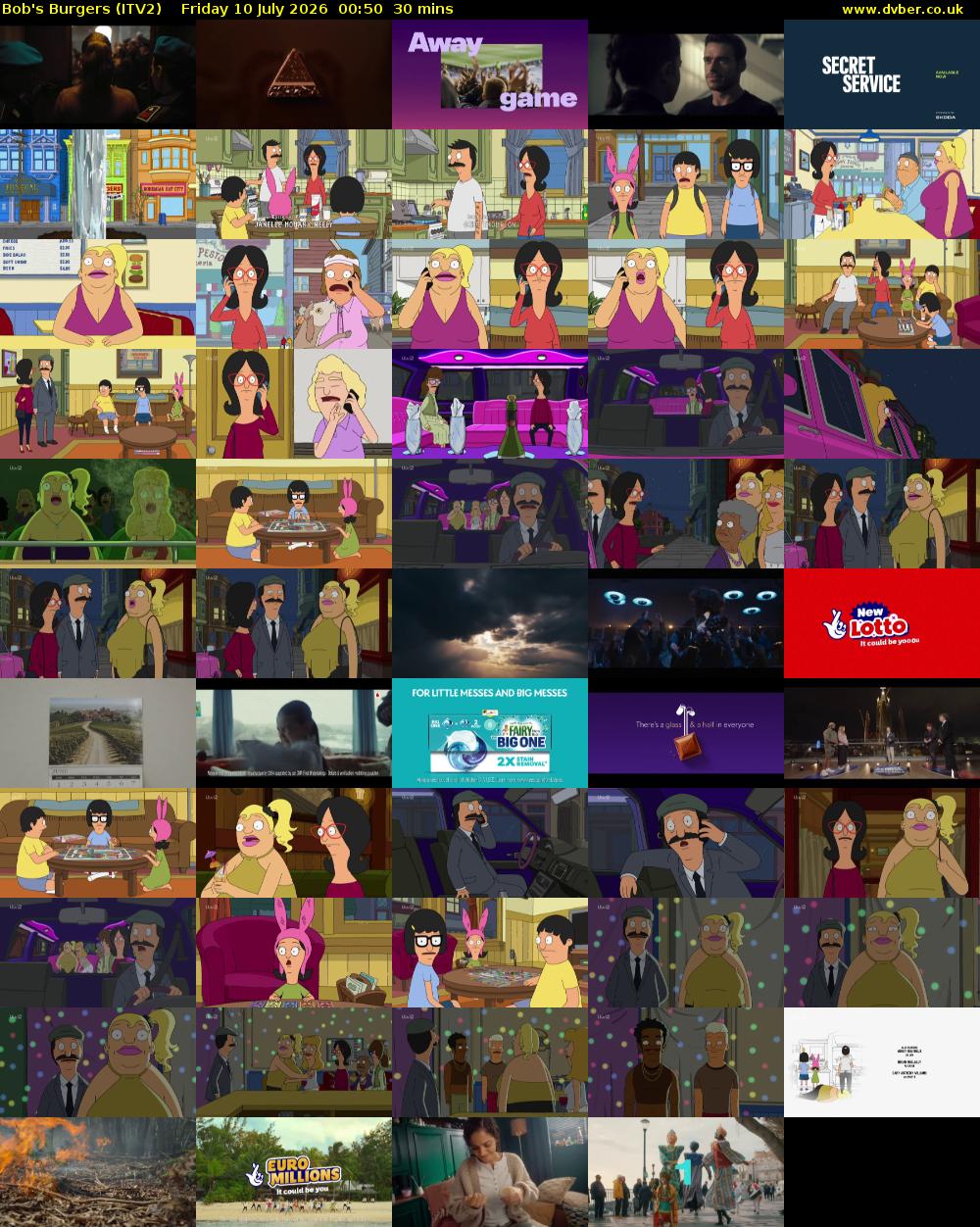 Bob's Burgers (ITV2) Friday 10 July 2026 00:50 - 01:20