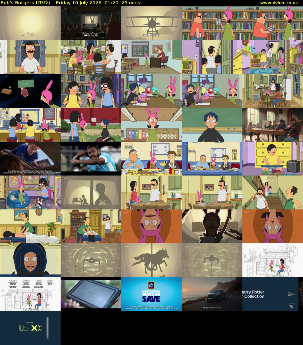 Bob's Burgers (ITV2) Friday 10 July 2026 01:20 - 01:45