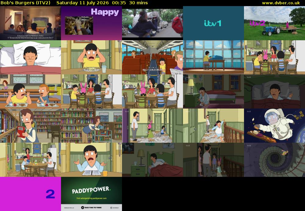Bob's Burgers (ITV2) Saturday 11 July 2026 00:35 - 01:05