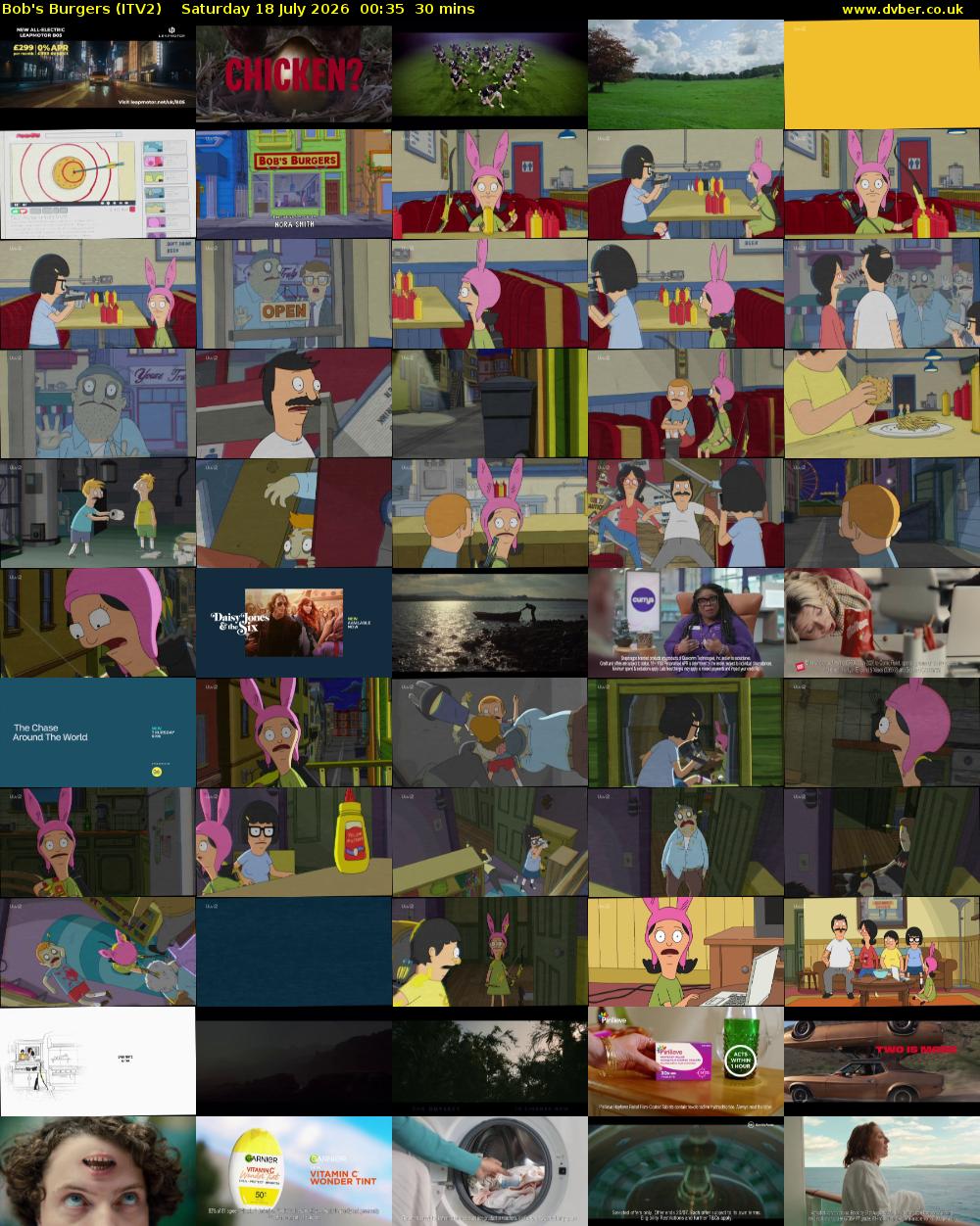 Bob's Burgers (ITV2) Saturday 18 July 2026 00:35 - 01:05