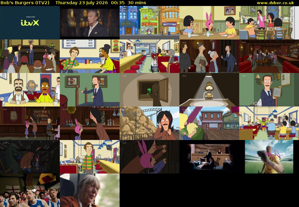 Bob's Burgers (ITV2) Thursday 23 July 2026 00:35 - 01:05