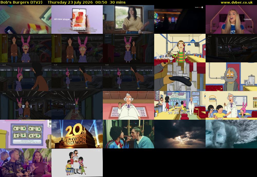 Bob's Burgers (ITV2) Thursday 23 July 2026 00:50 - 01:20