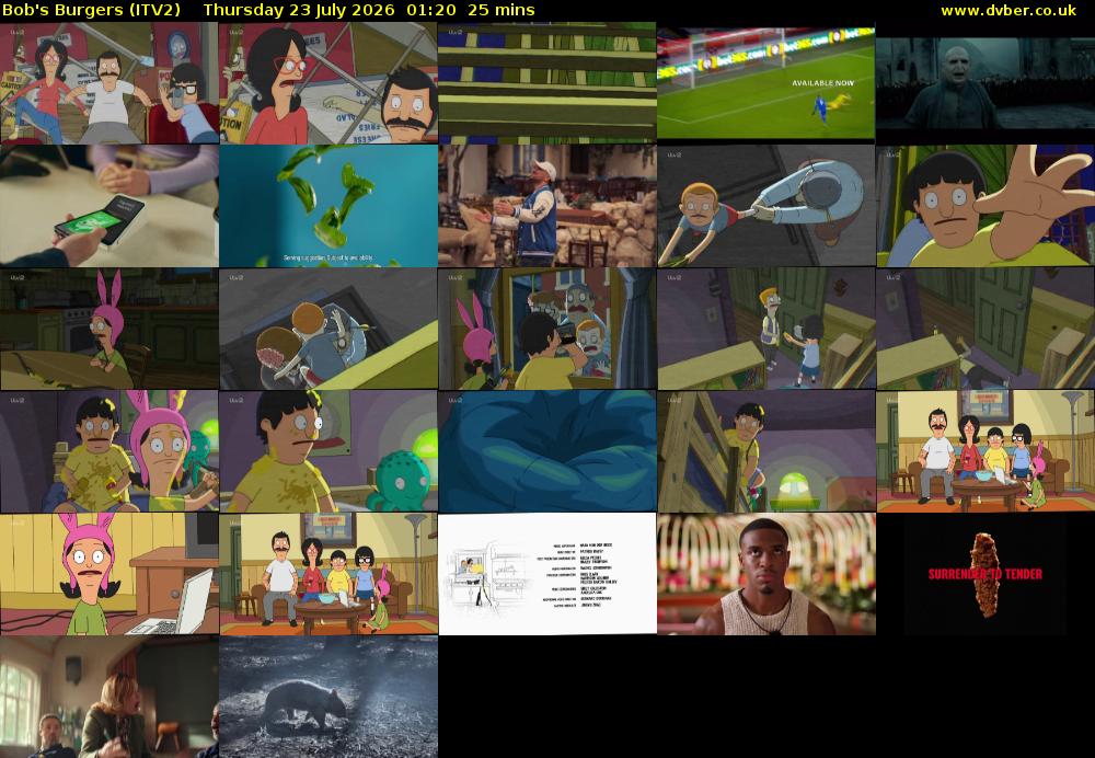 Bob's Burgers (ITV2) Thursday 23 July 2026 01:20 - 01:45