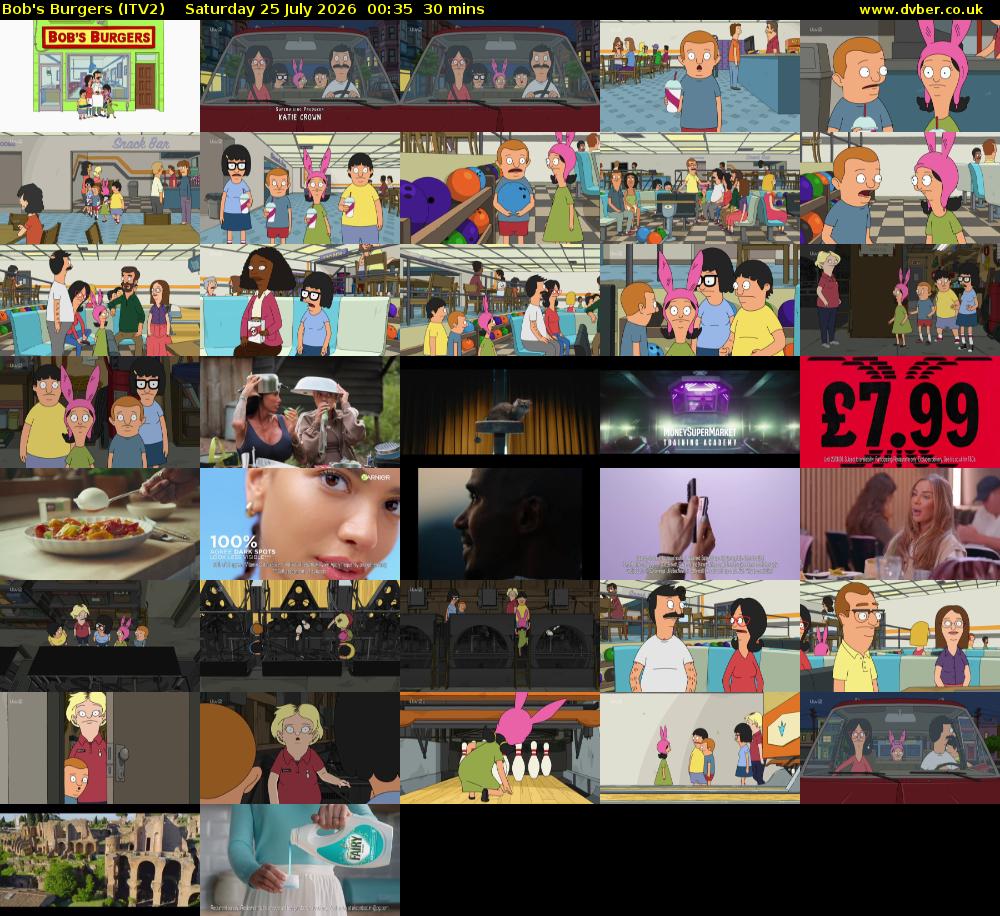 Bob's Burgers (ITV2) Saturday 25 July 2026 00:35 - 01:05