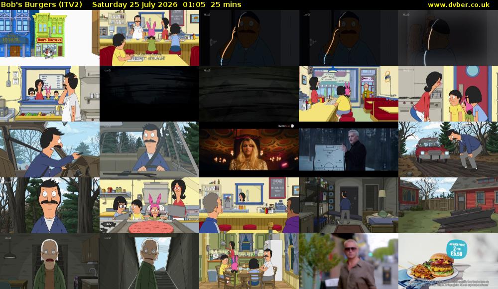 Bob's Burgers (ITV2) Saturday 25 July 2026 01:05 - 01:30