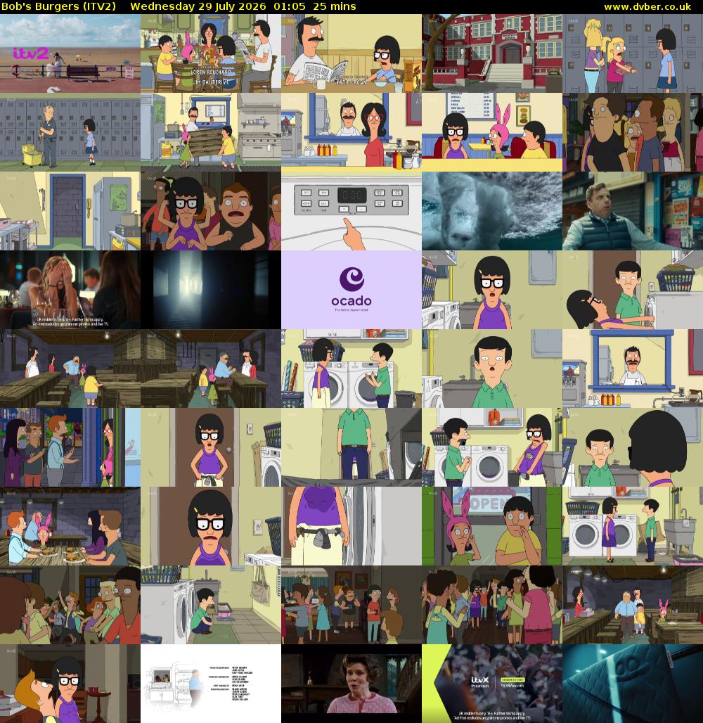 Bob's Burgers (ITV2) Wednesday 29 July 2026 01:05 - 01:30
