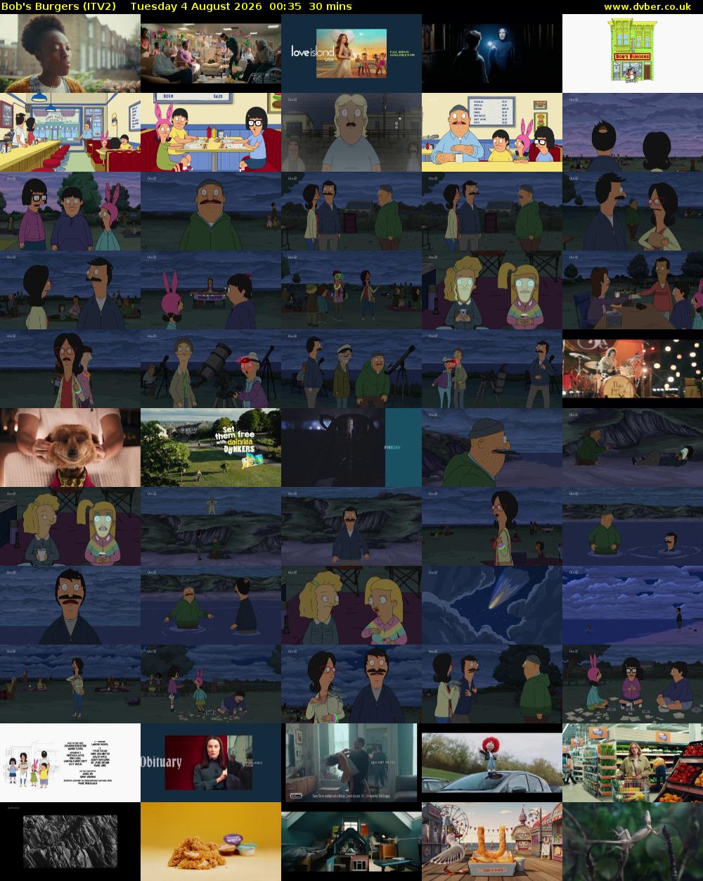 Bob's Burgers (ITV2) Tuesday 4 August 2026 00:35 - 01:05