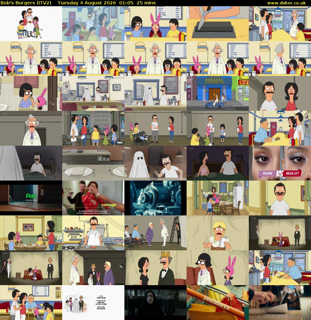 Bob's Burgers (ITV2) Tuesday 4 August 2026 01:05 - 01:30
