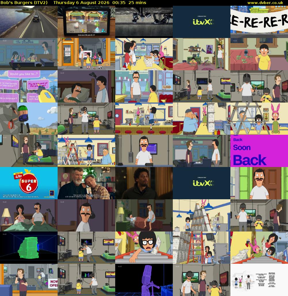 Bob's Burgers (ITV2) Thursday 6 August 2026 00:35 - 01:00