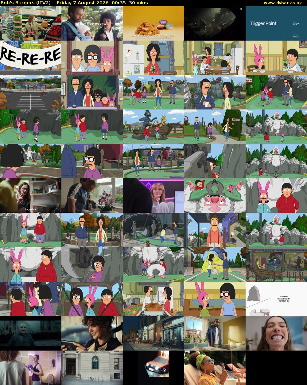 Bob's Burgers (ITV2) Friday 7 August 2026 00:35 - 01:05