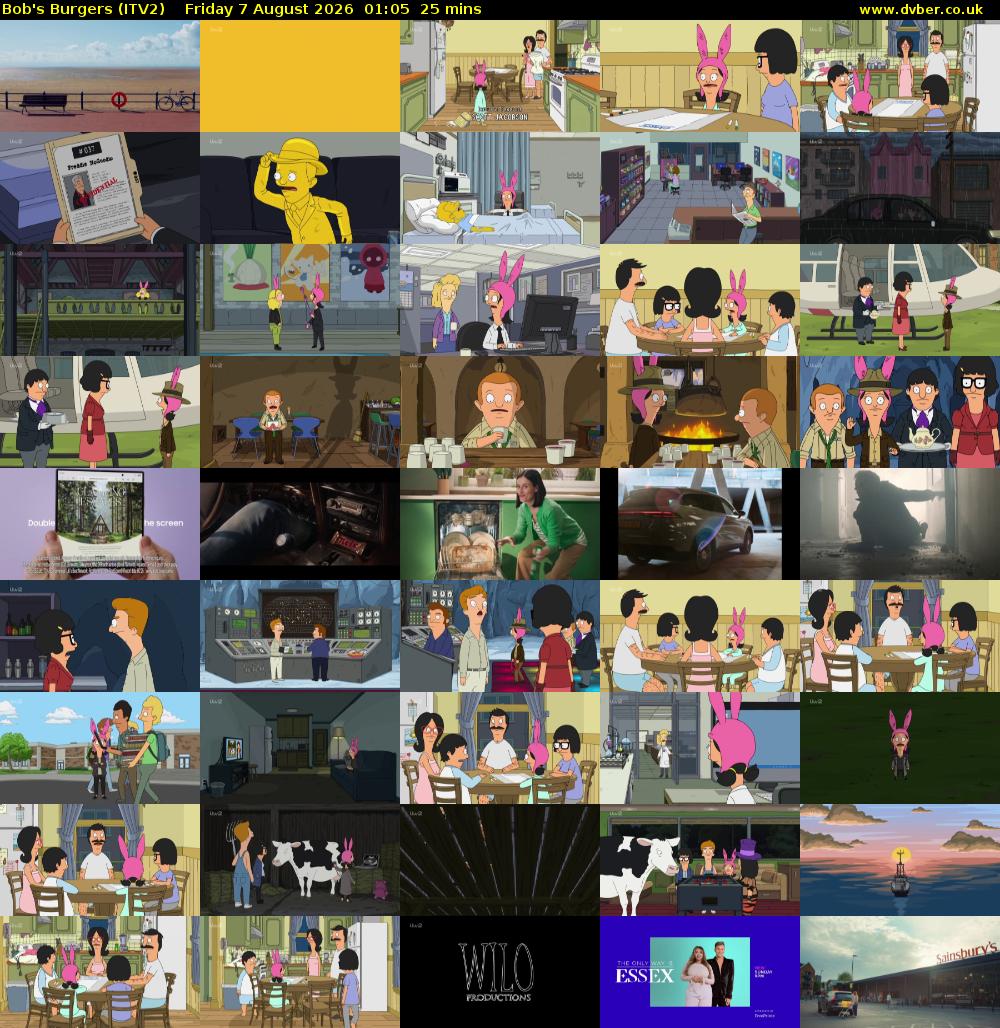 Bob's Burgers (ITV2) Friday 7 August 2026 01:05 - 01:30