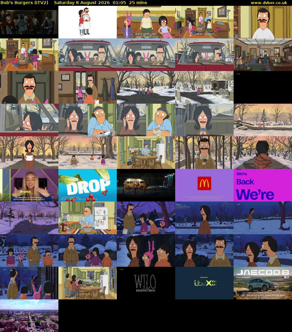 Bob's Burgers (ITV2) Saturday 8 August 2026 01:05 - 01:30