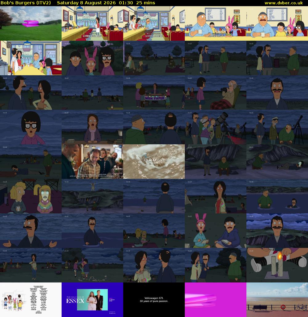 Bob's Burgers (ITV2) Saturday 8 August 2026 01:30 - 01:55
