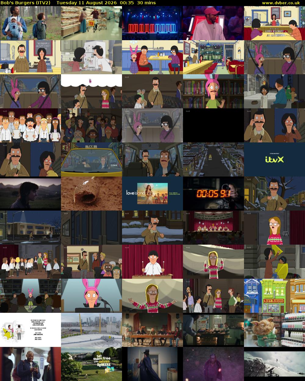 Bob's Burgers (ITV2) Tuesday 11 August 2026 00:35 - 01:05