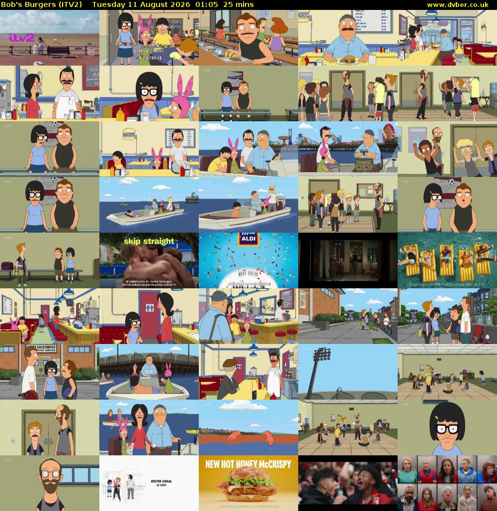 Bob's Burgers (ITV2) Tuesday 11 August 2026 01:05 - 01:30