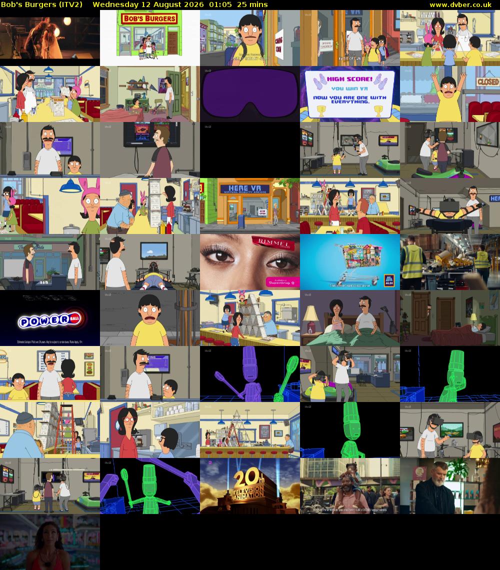 Bob's Burgers (ITV2) Wednesday 12 August 2026 01:05 - 01:30