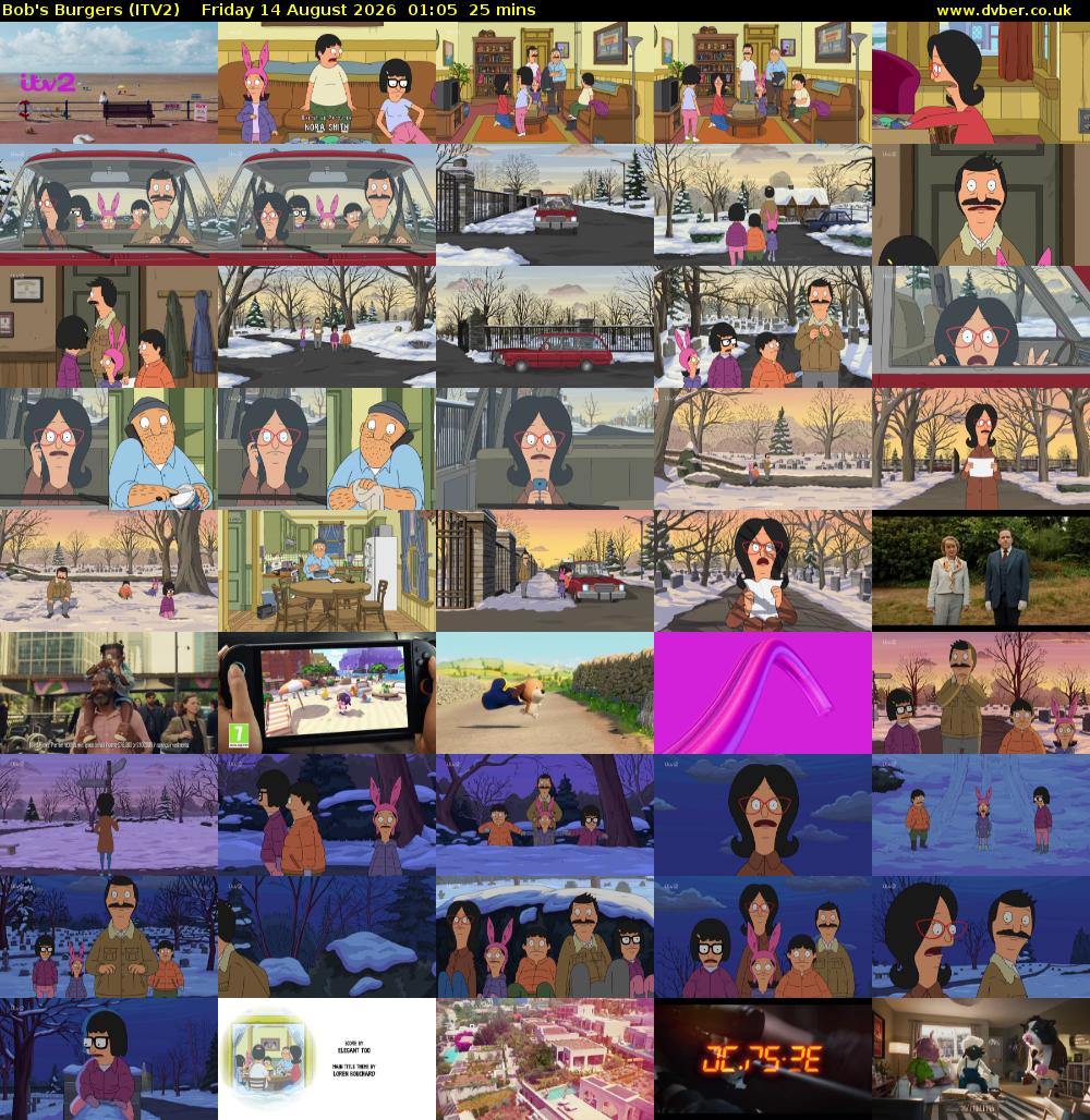 Bob's Burgers (ITV2) Friday 14 August 2026 01:05 - 01:30