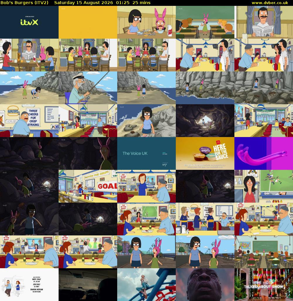 Bob's Burgers (ITV2) Saturday 15 August 2026 01:25 - 01:50